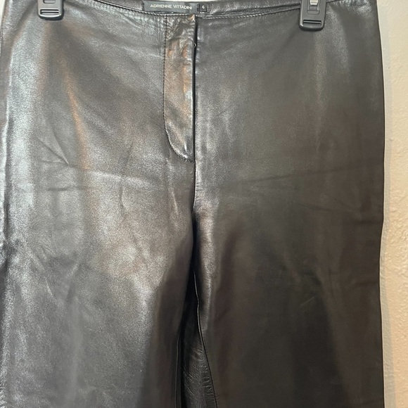 Adrienne Vittadini Black Leather Pants - Picture 2 of 7